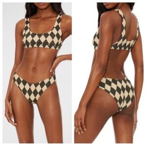 New! SET Beach Riot Diamond Shine Vanessa Bikini black gold 31121